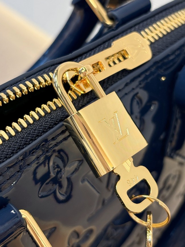 Louis Vuitton Monogram Vernis Alma BB Tote Bag M91606 BLUE