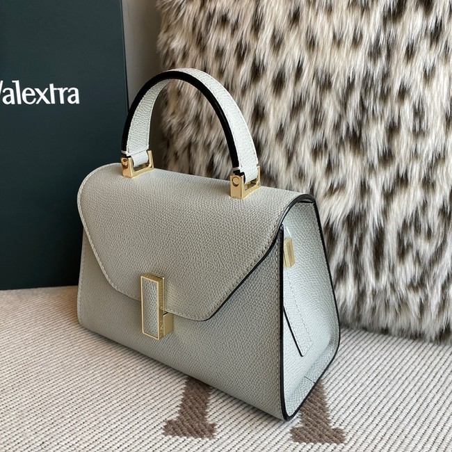 Valextra Iside Top Handle Mini Bag 00359 light gray