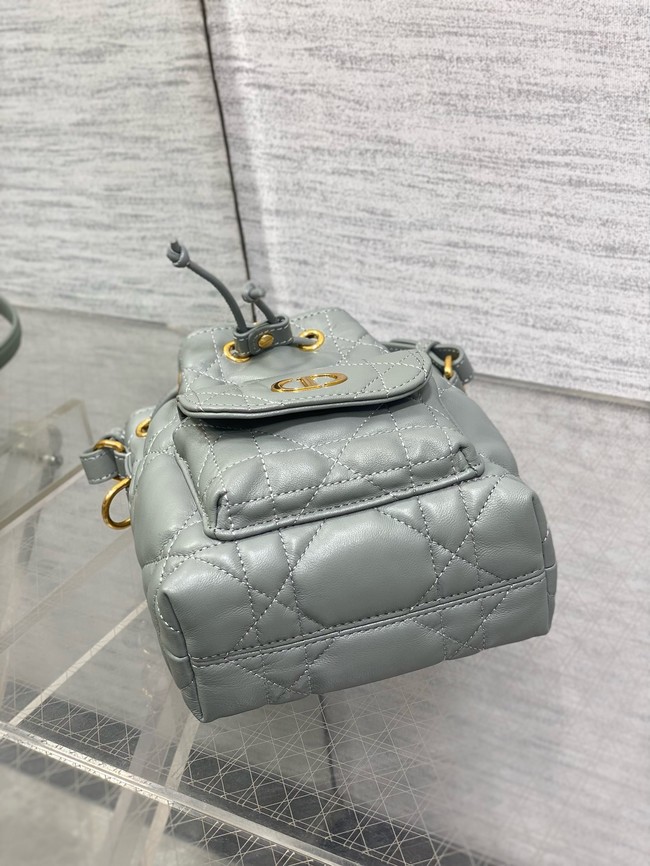 Dior Caro Nano Bucket Bag Macrocannage Lambskin S5250 gray