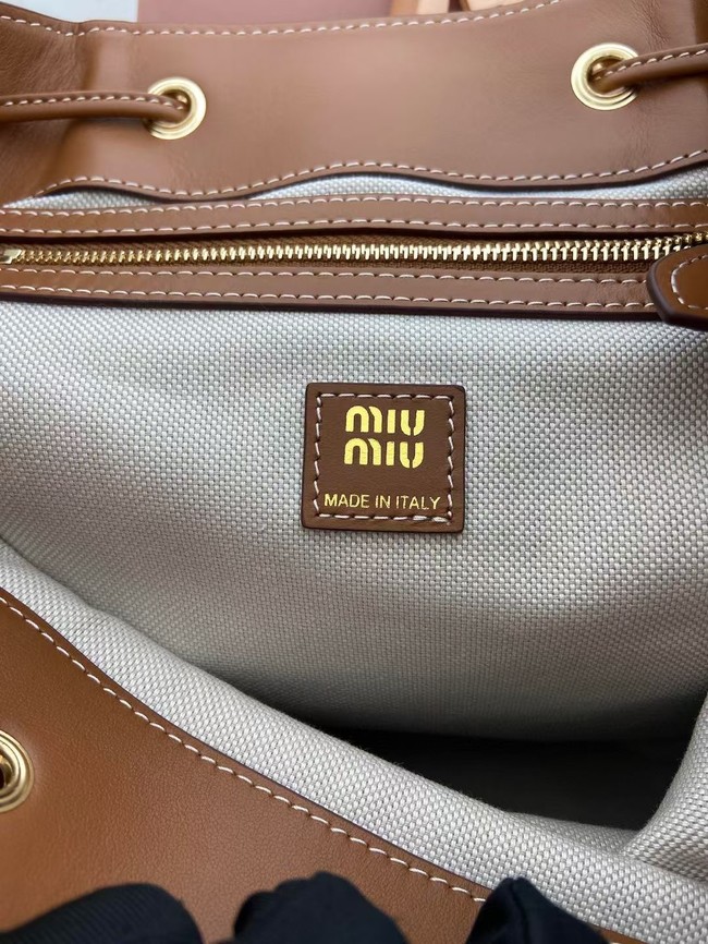 MIUMIU Cowhide backpack 5BZ042 brown