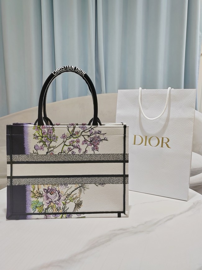 Medium Dior Book Tote Multicolor Dior Pivoine Embroidery M1296ZEXH