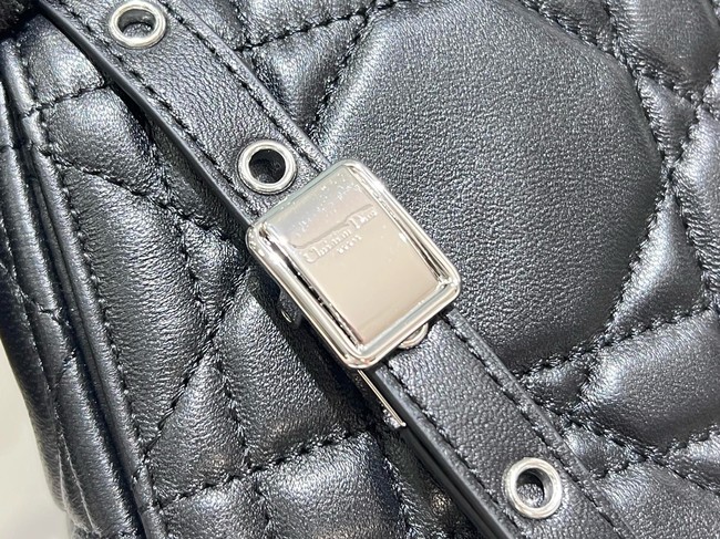 Dior Medium Soft Dior Caro Bag Macrocannage Lambskin M9253UHPA black&Black hardware