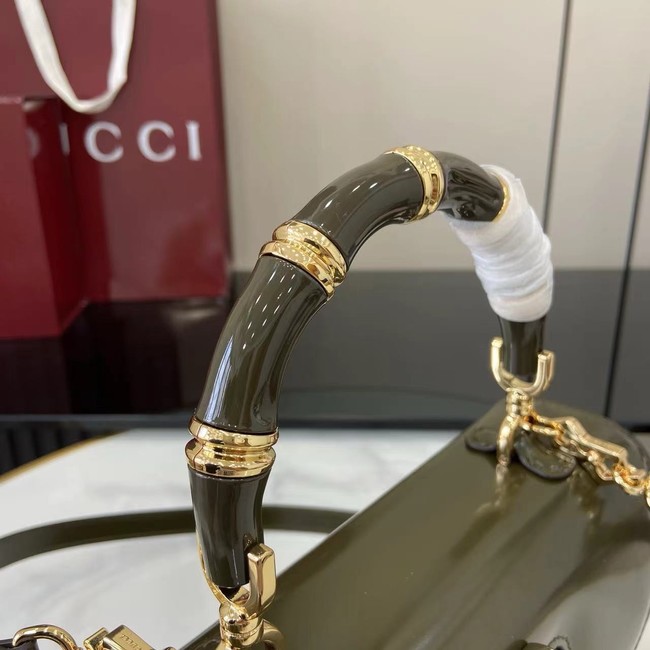 GUCCI BAMBOO DIVA MEDIUM BAG 827750 Forest green