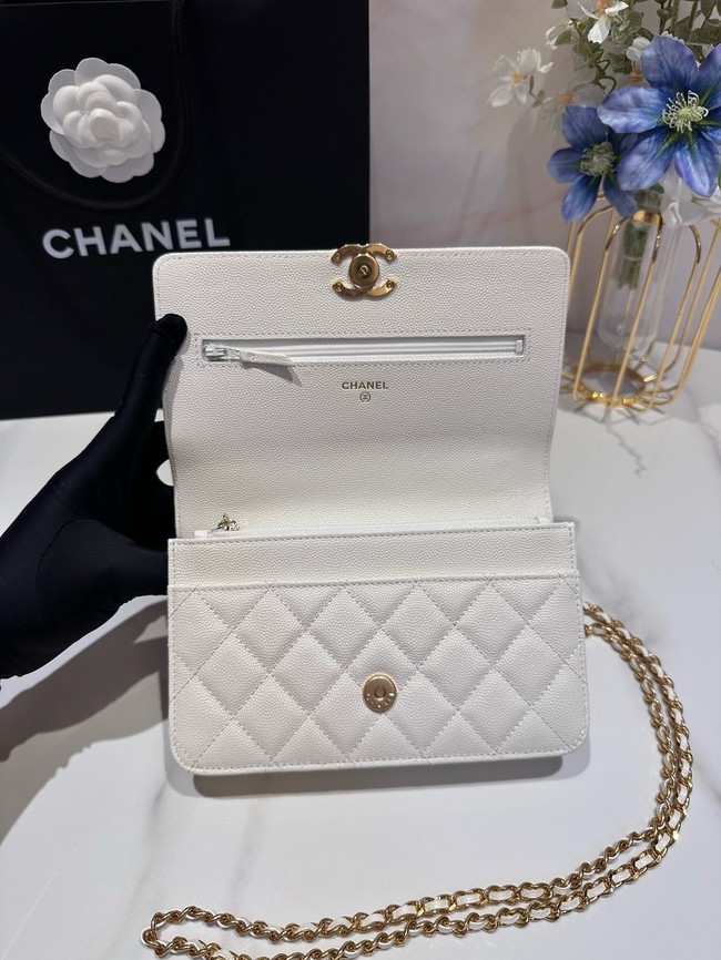 Chanel PHONE HOLDER WITH CHAIN AP3019 WHITE