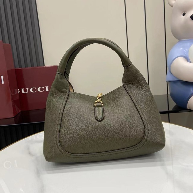 GUCCI SOFTBIT MEDIUM TOP HANDLE BAG 837467 Dark green
