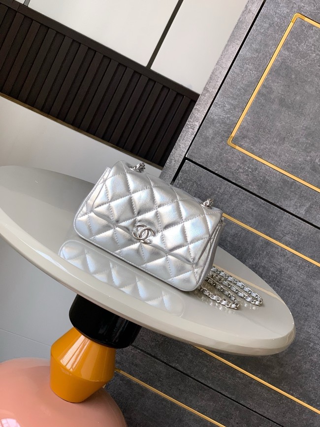 Chanel CLASSIC Original Lambskin 11.12 HANDBAG AS6563 Silver