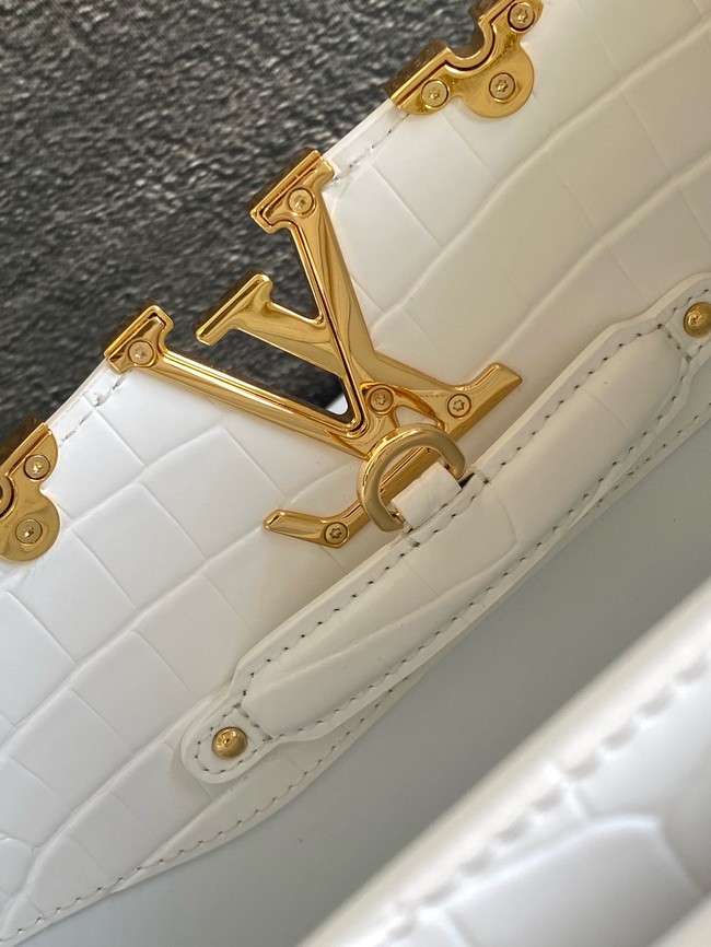 Louis Vuitton Capucines Crocodile pattern BB M86154 WHITE