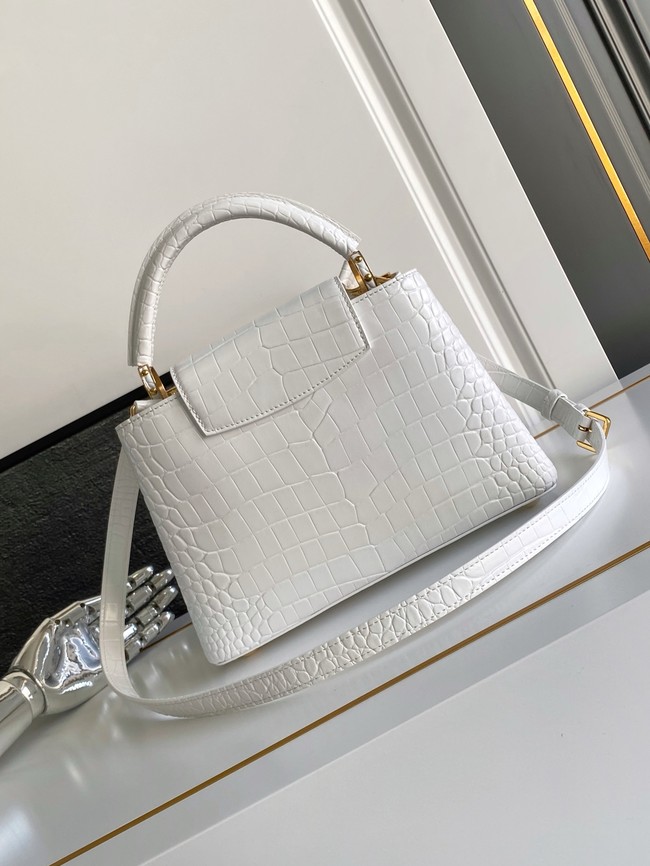 Louis Vuitton Capucines Crocodile pattern BB M86154 WHITE