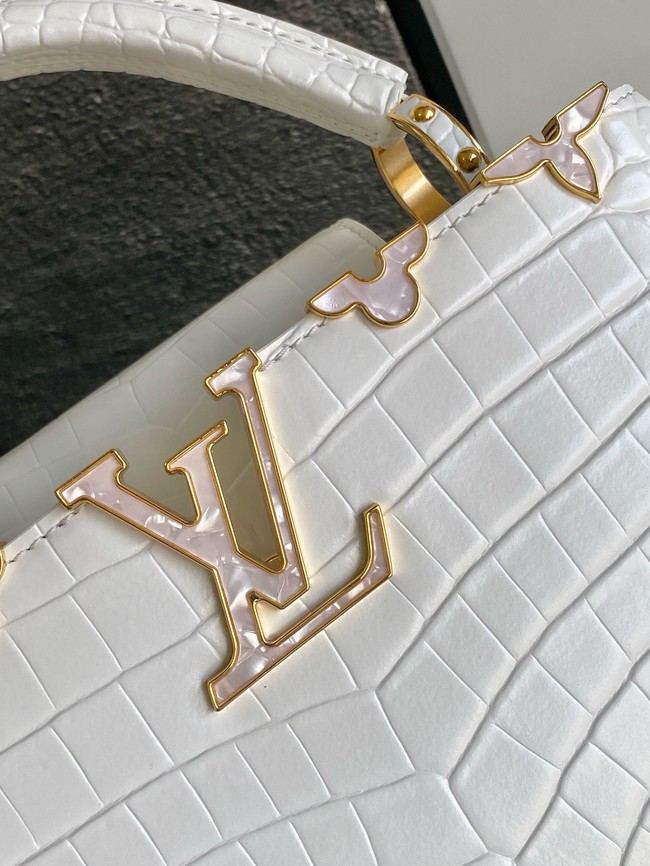 Louis Vuitton Capucines Crocodile pattern BB M86154 WHITE