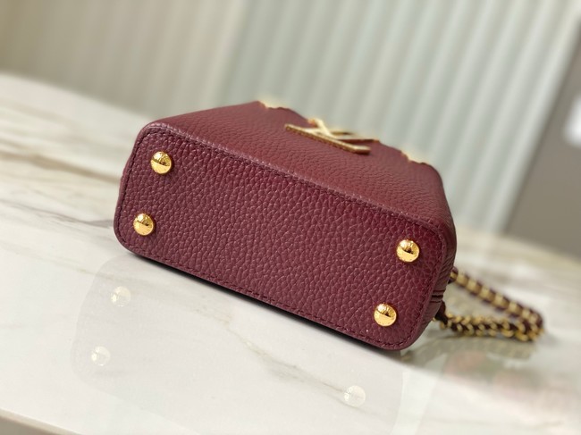 Louis Vuitton Capucines nano M24583 burgundy&Crystal