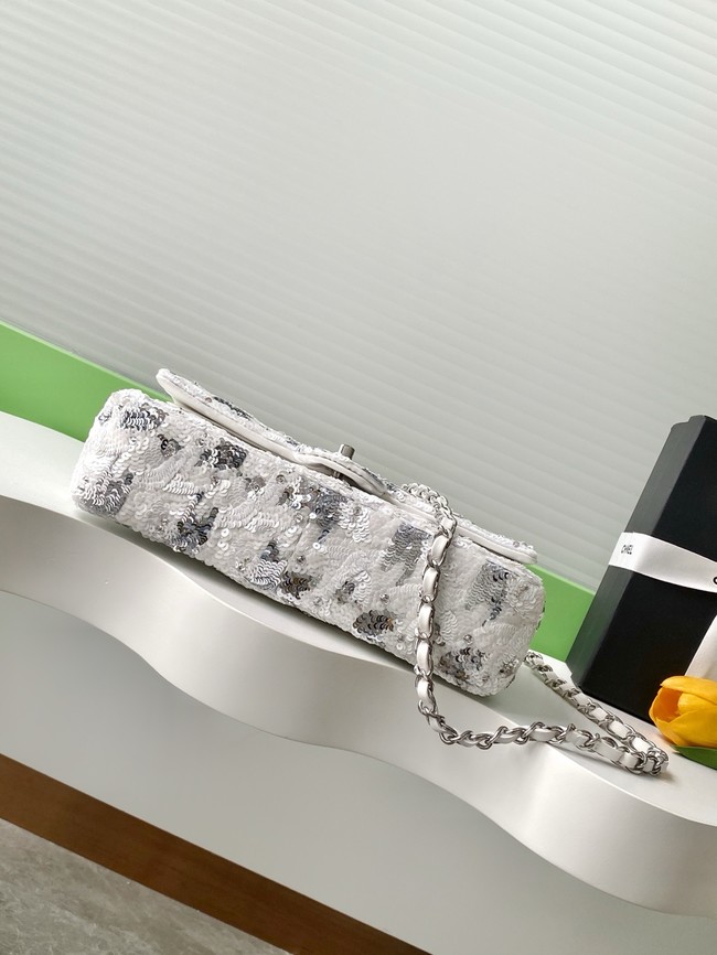 CHANEL Classic 11.12 Handbag A01112 Silver