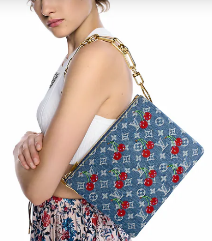 Louis Vuitton NEW LV x TM Coussin PM M14978 Monogram cherry denim