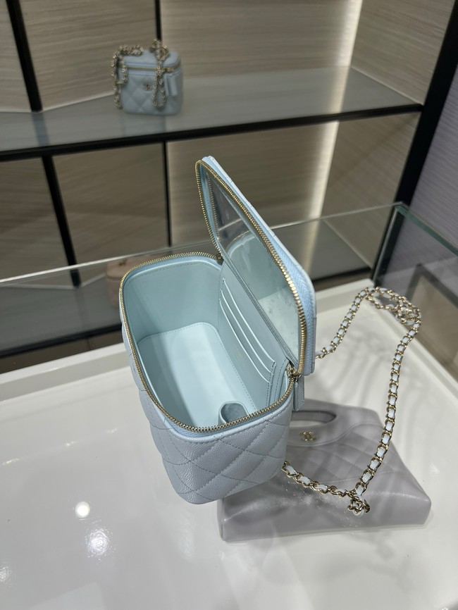 CHANEL Classic Small Vanity with Chain AP1341 light blue