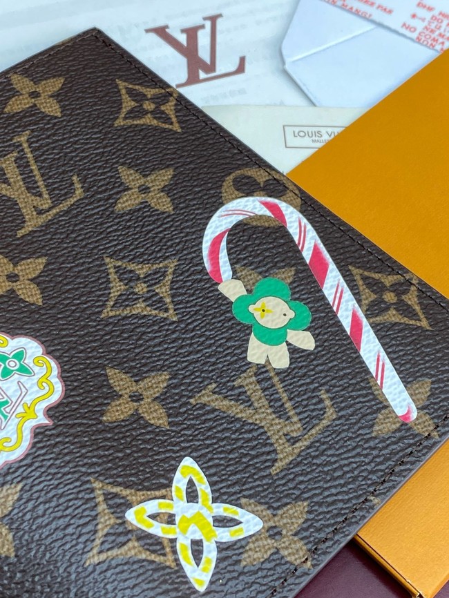 Louis Vuitton Passport Cover M14877 brown&red