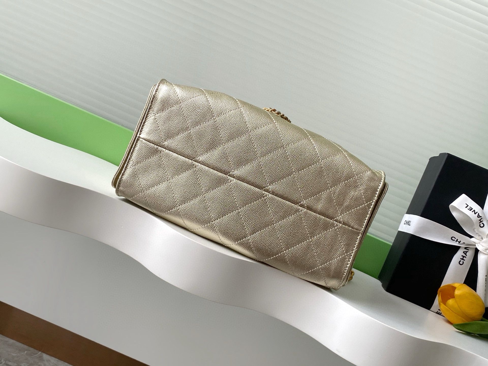 CHANEL 25 SMALL HANDBAG AS5293 Gold