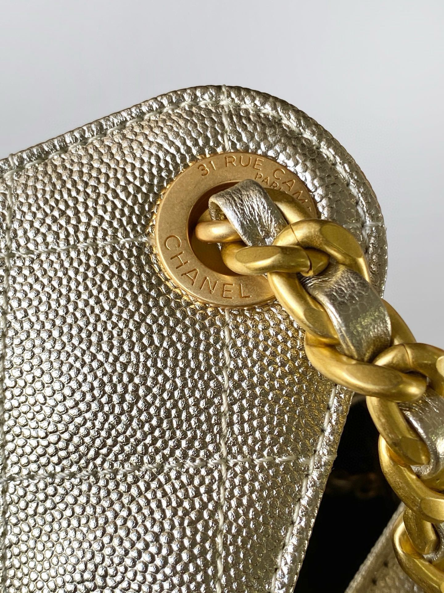 CHANEL 25 SMALL HANDBAG AS5293 Gold