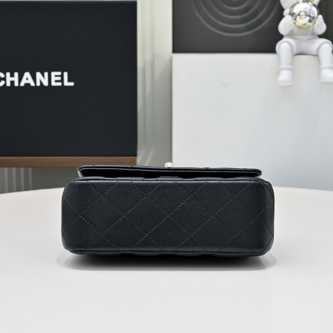 Chanel MINI FLAP BAG CLUTCH WITH CHAIN Gold-Tone Metal AS4591 black