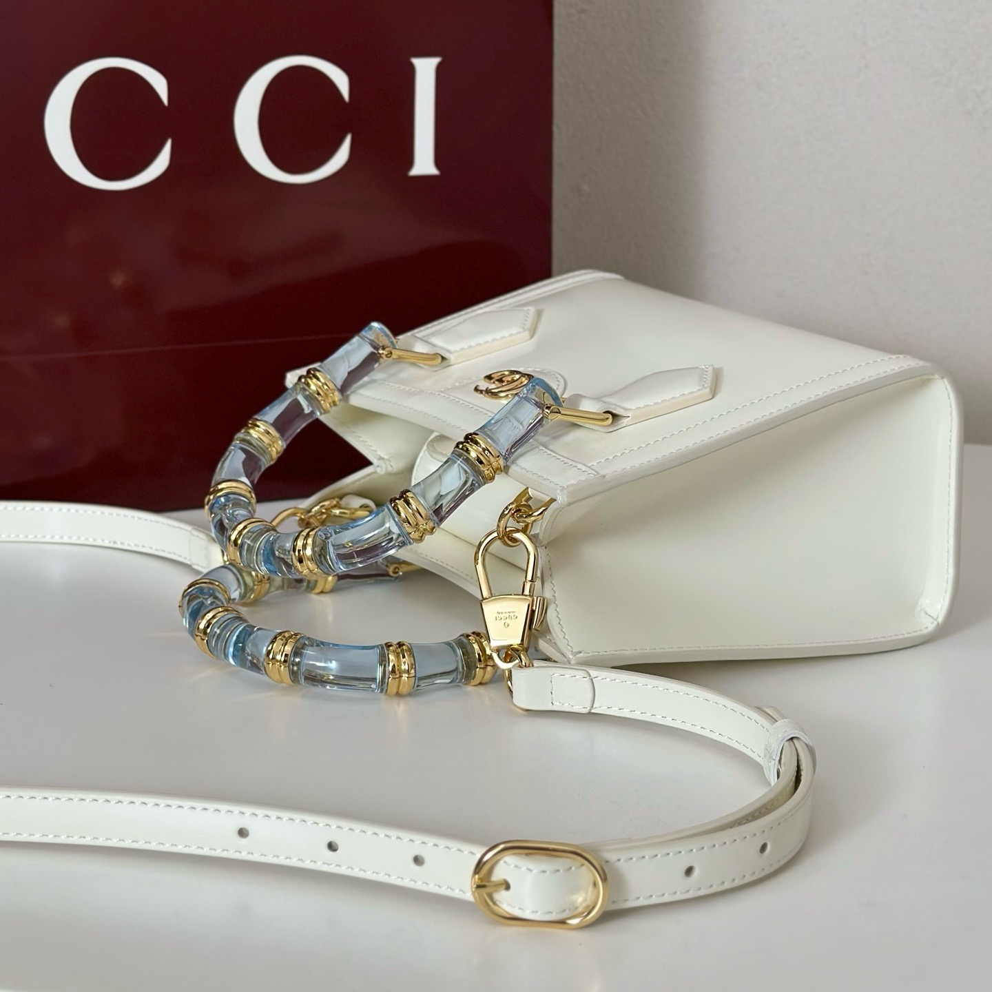 Gucci Diana small tote bag 832936 white