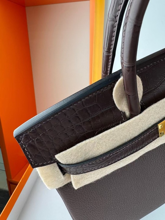 Hermes Birkin Bag Leather Nile crocodile&togo HBK2530-8