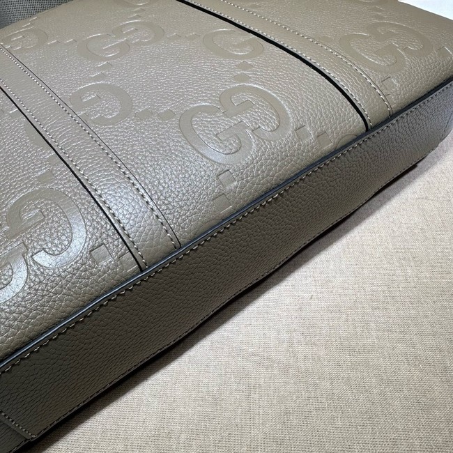 Gucci Jumbo GG Leather Briefcase 658573  gray