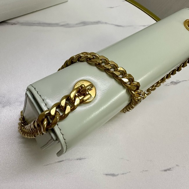 Celine CHAIN SHOULDER BAG TRIOMPHE IN SHINY CALFSKIN 197992 light green