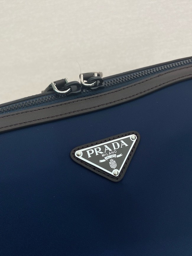 Prada Medium Re-Nylon and suede shoulder bag 2VH180 blue