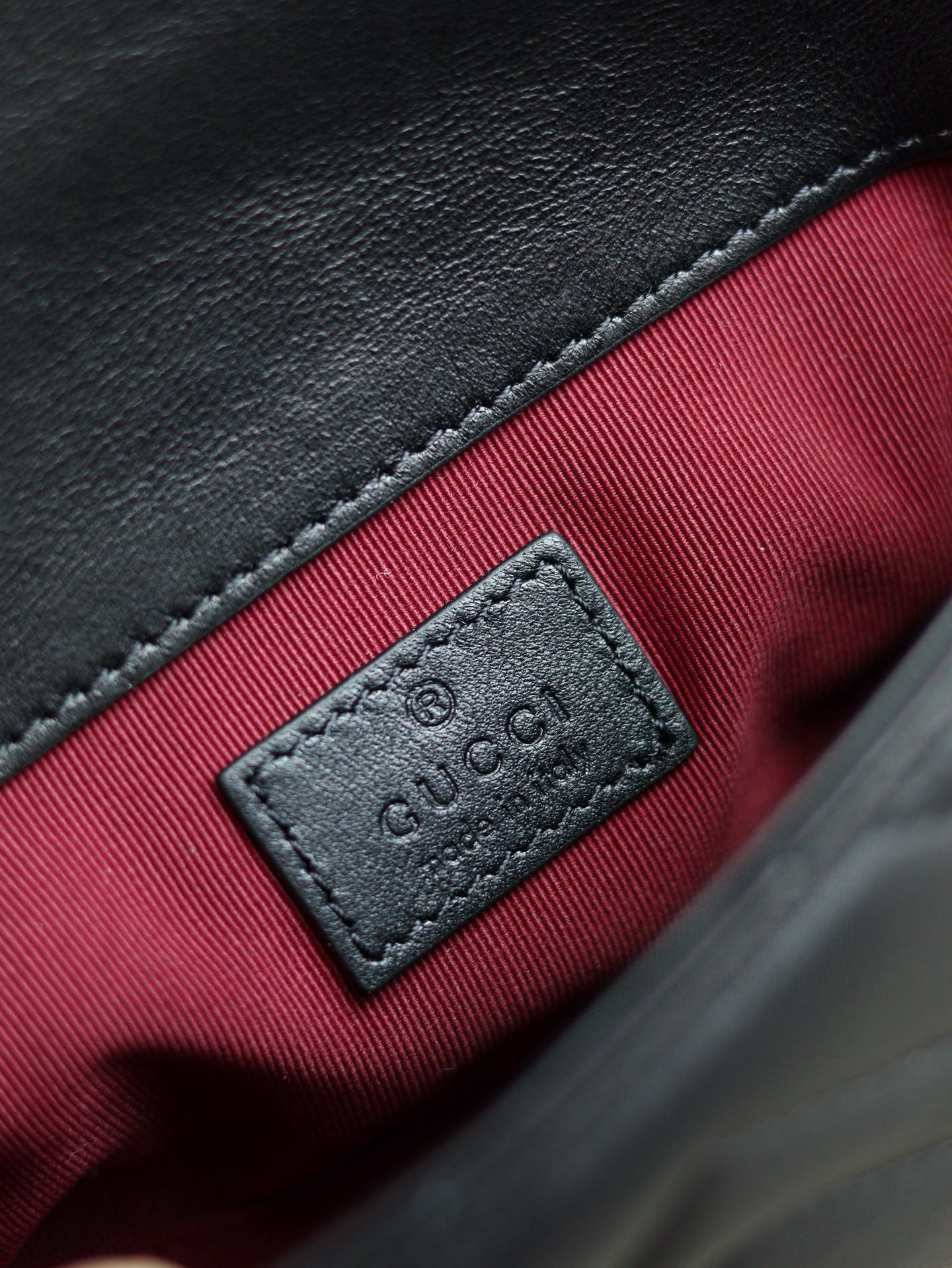 GUCCI GG MARMONT MINI SHOULDER BAG 841290 Black&Light Gold-Tone