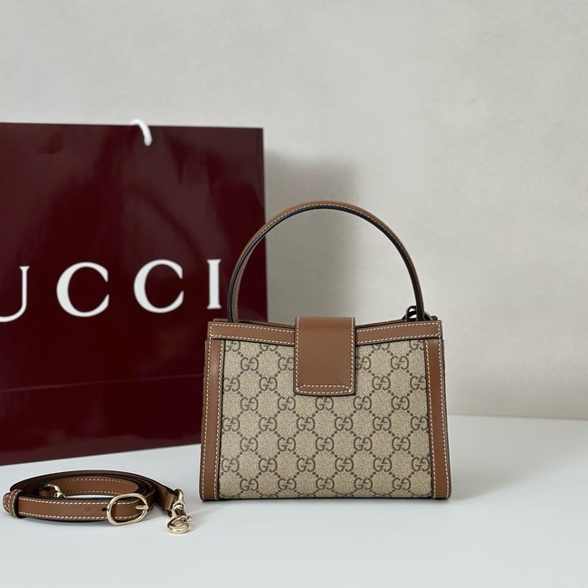 Gucci Padlock small top handle bag 841653 brown