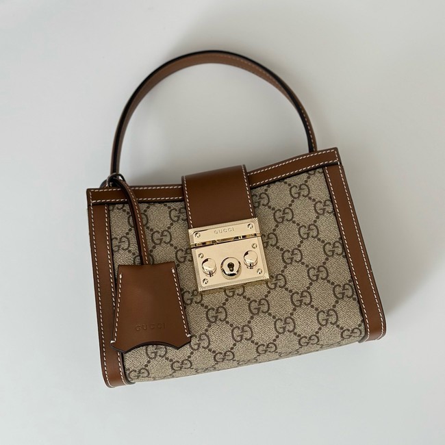 Gucci Padlock small top handle bag 841653 brown