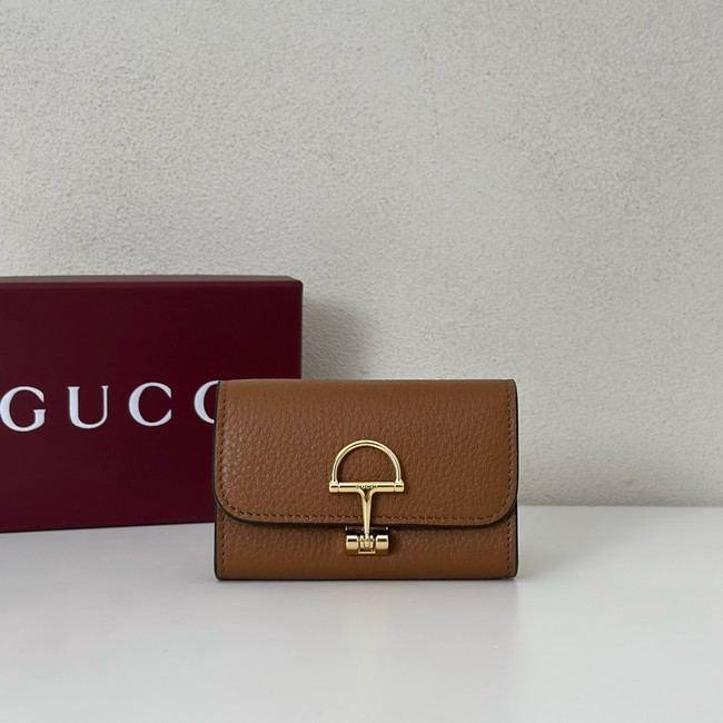 Gucci Softbit card case 828148 brown