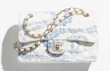 Chanel Flap Bag AS5454 Light blue & White
