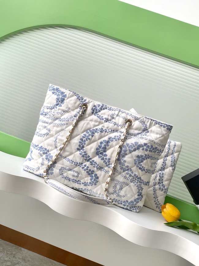 Chanel Shopping Bag AS5429 Light blue & White