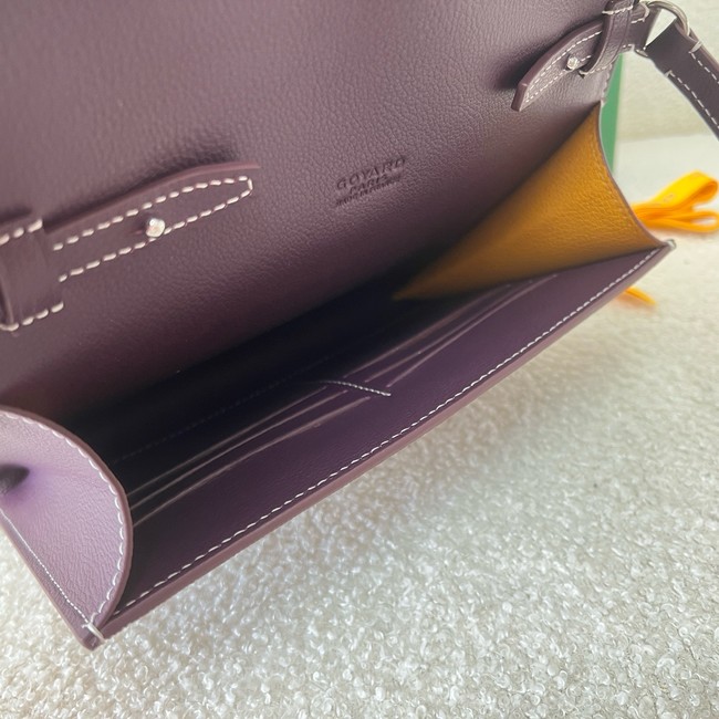 Goyard Calfskin Leather Shoulder Bag 55698 Purple