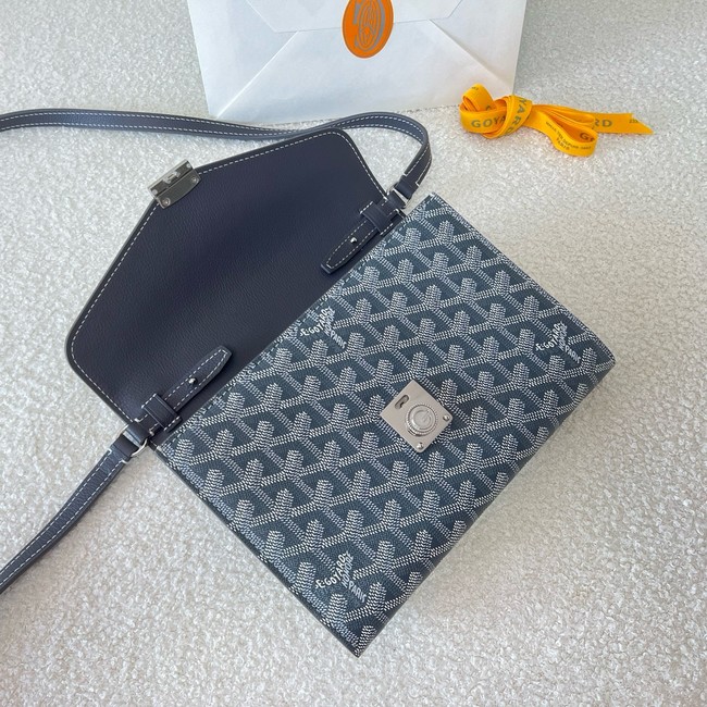 Goyard Calfskin Leather Shoulder Bag 55698 dark blue