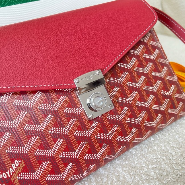 Goyard Calfskin Leather Shoulder Bag 55698 red