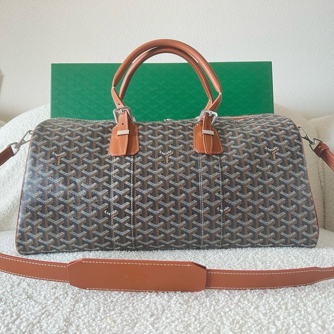 Goyard Calfskin Leather Travel Bag 55699 brown