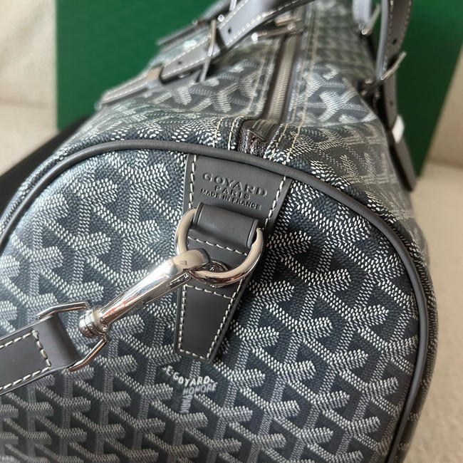 Goyard Calfskin Leather Travel Bag 55699 gray