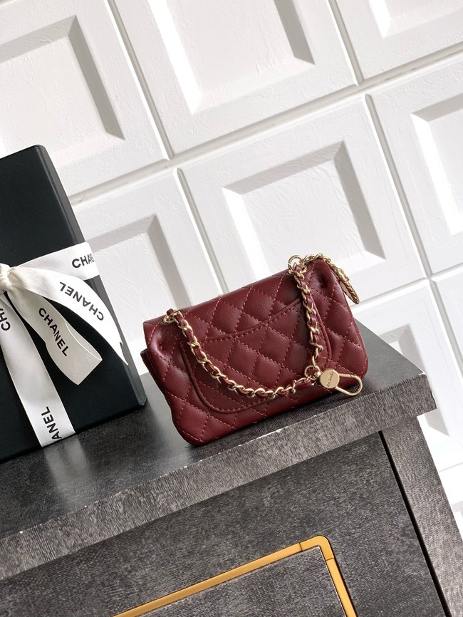 Chanel Classic Mini Bag with hook AP4760 burgundy