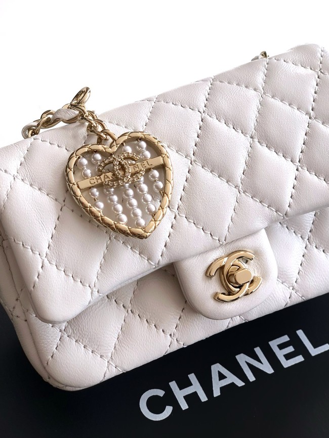 Chanel Classic Mini Bag with hook AP4760 white