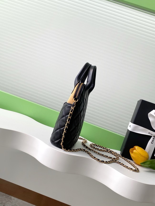 Chanel MINI TOTE BAG Suede Calfskin AS4742 black&brown