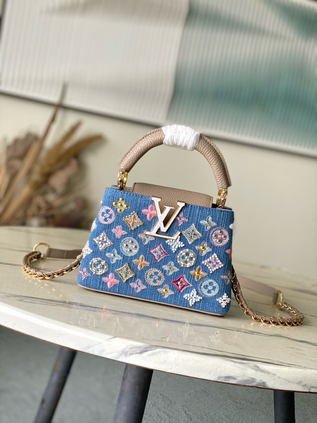 Louis Vuitton Capucines Mini M12938 gray&Denim Blue