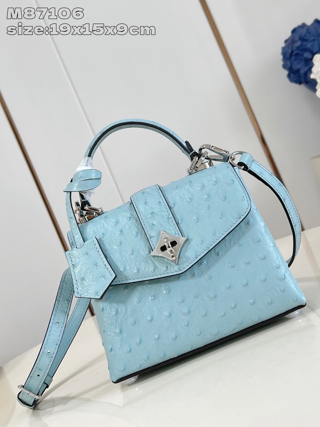 Louis Vuitton small Grained Calfskin M84713 light blue