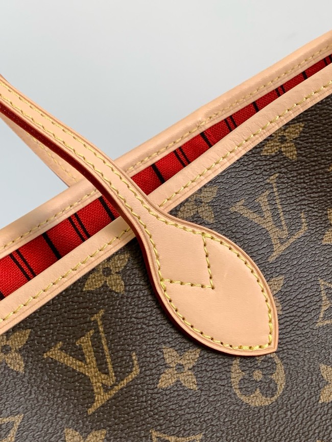 Louis Vuitton Neverfull Bandouliere Inside Out MM M12257 Monogram&red