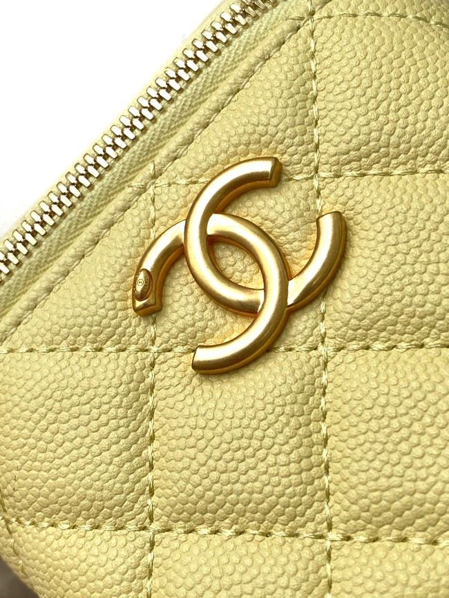 CHANEL Grained Calfskin Small Vanity with Chain AP3941 yellow