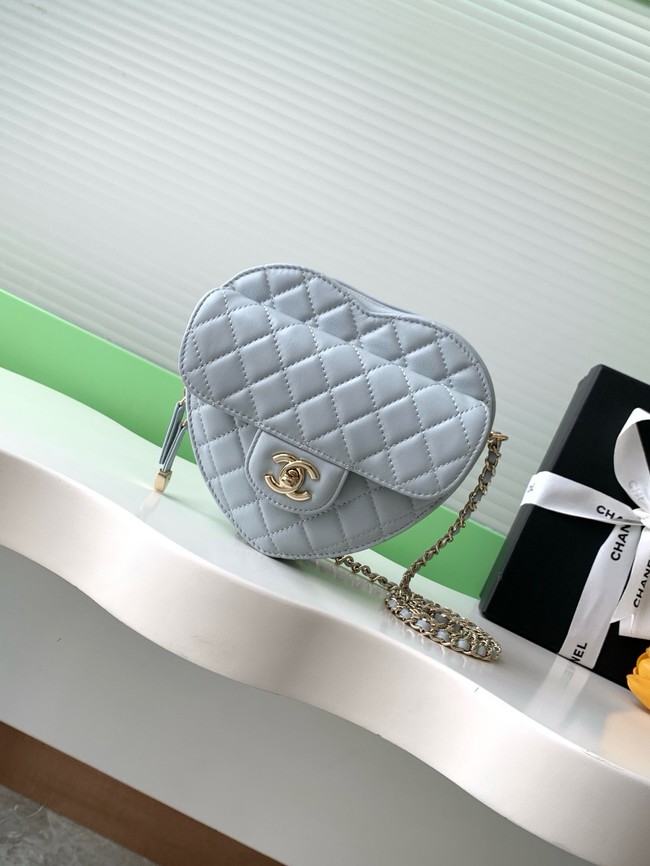 CHANEL Lambskin Heart Bag AS5764 Light blue