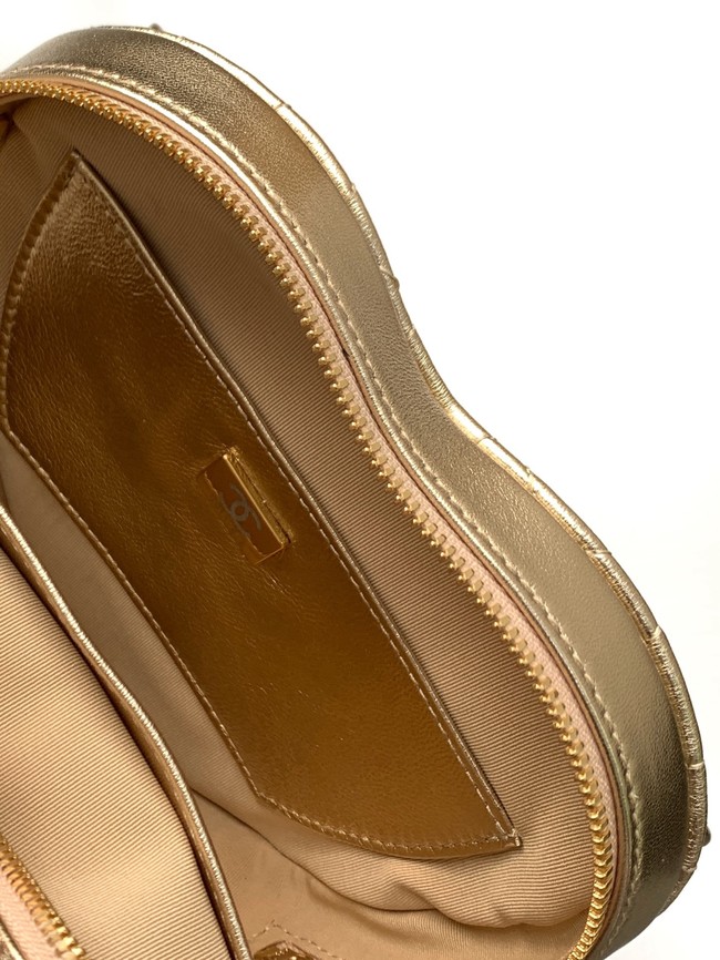 CHANEL Lambskin Heart Bag AS5764 Light gold