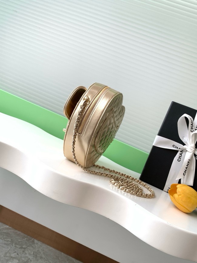 CHANEL Lambskin Heart Bag AS5764 Light gold