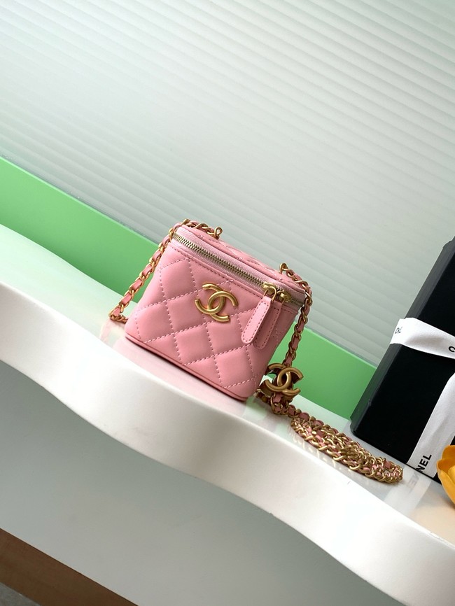 CHANEL Lambskin Small Vanity with Chain AP3941 pink