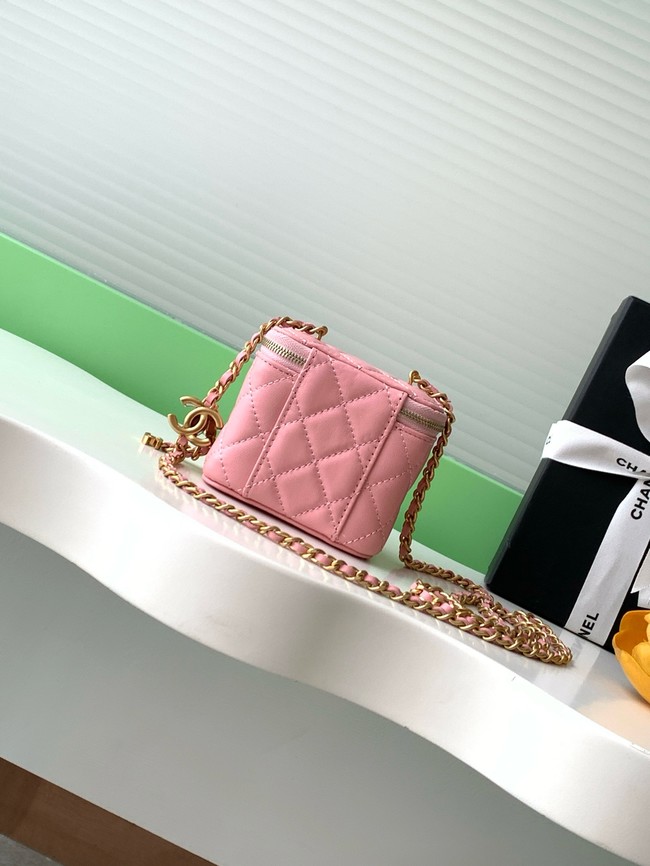 CHANEL Lambskin Small Vanity with Chain AP3941 pink