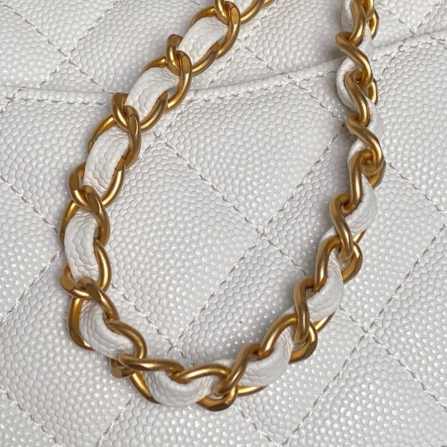 CHANEL Mini Flap Bag with Top Handle AS5701 white